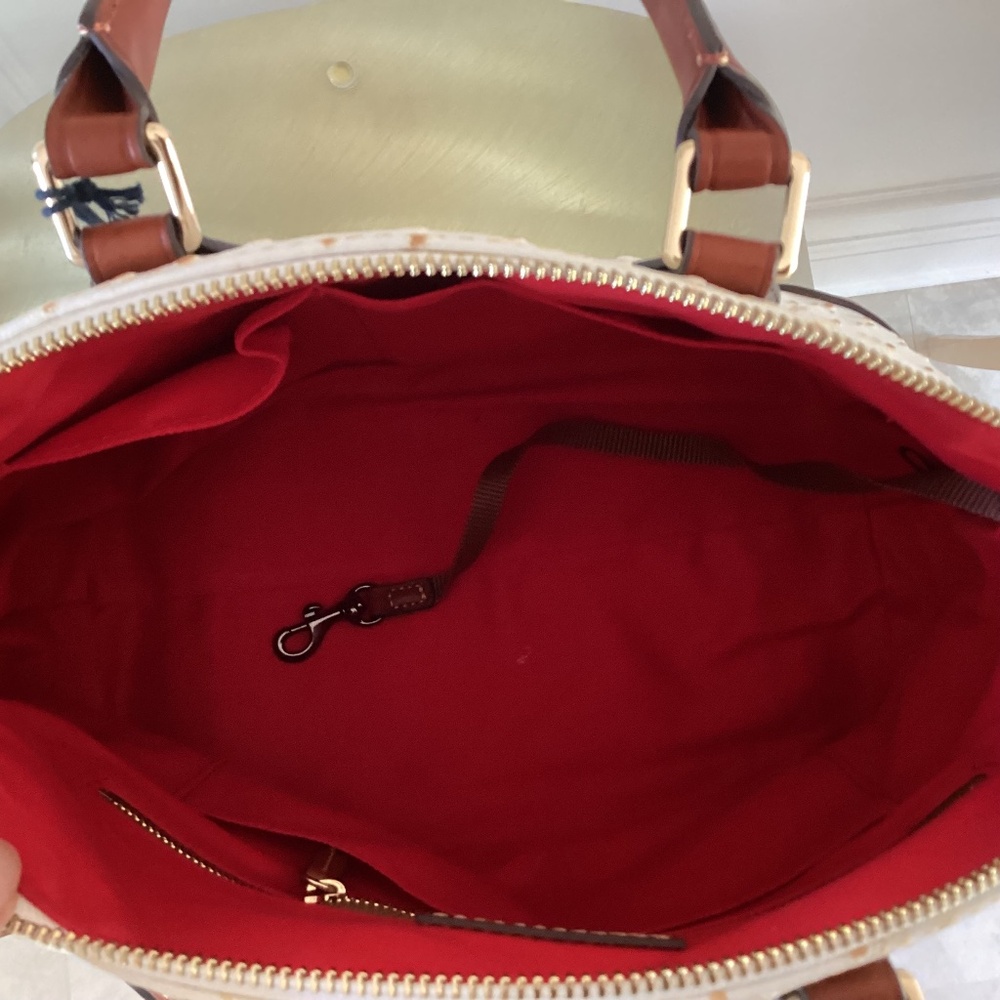 Dooney & Bourke Bone/White Ostrich Leather Dome Satchel Bag Purse Crossbody - Picture 16 of 16